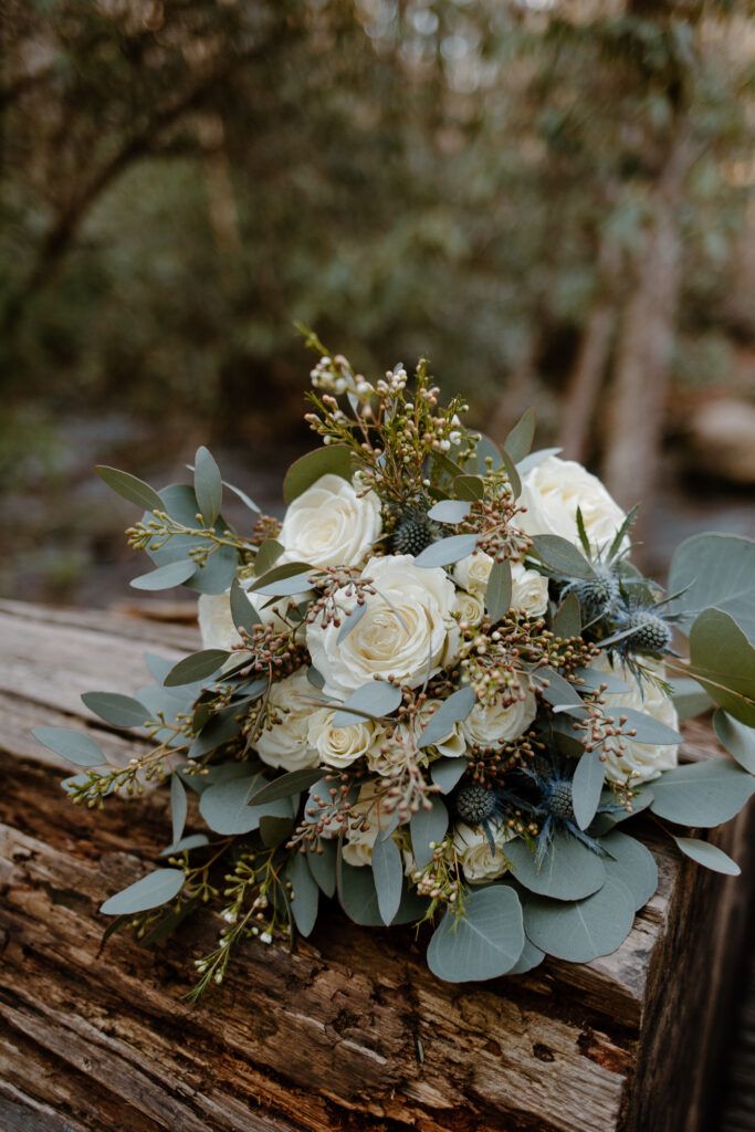 Enchanted forest elopement bouquet. 