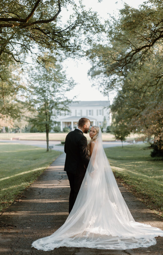 Elegant outdoor wedding venue in East Tennessee is perfect for brides looking for a backyard garden wedding aesthetic. 