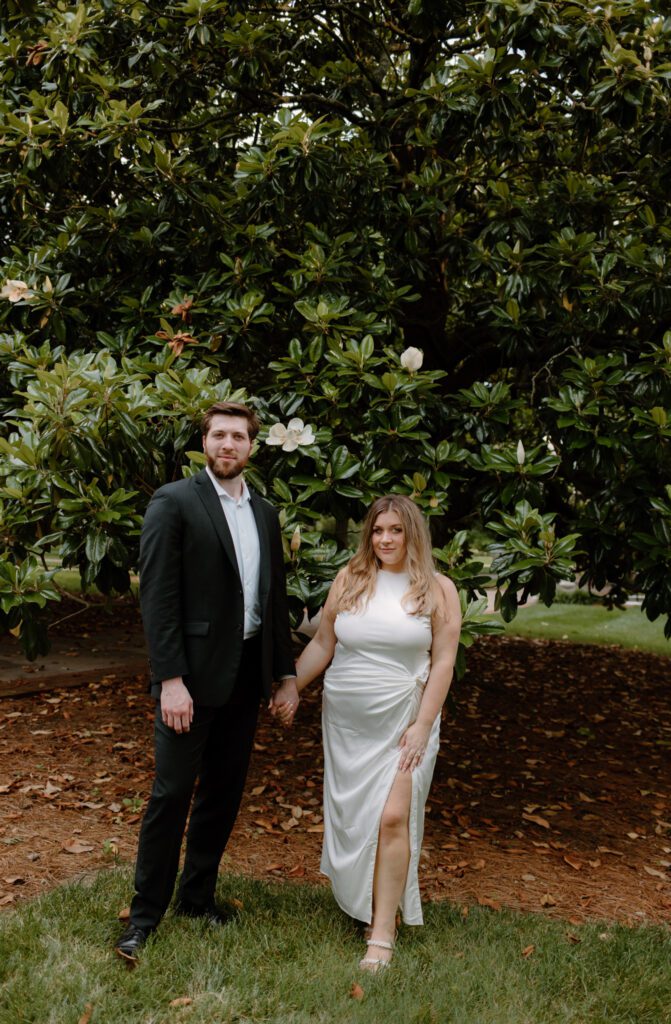 Nashville garden engagement session with modern and vintage styles. 