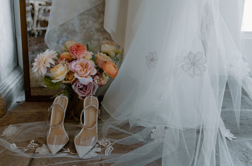 Elegant and timeless colorful summer wedding details.