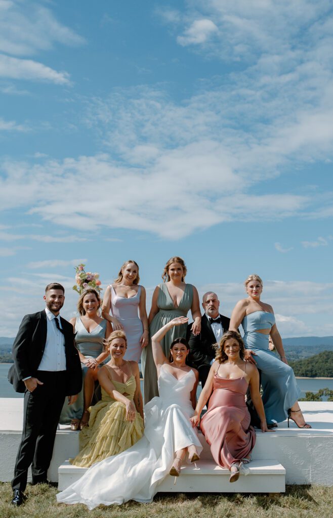 Modern and editorial wedding party photo ideas.