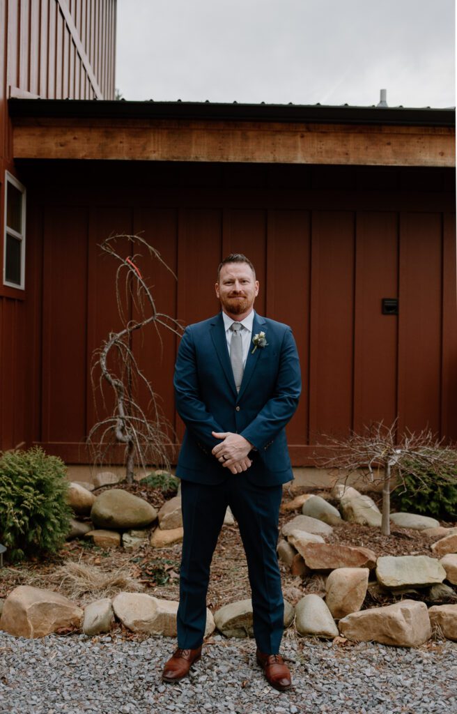 Groom outfit ideas for a cabin elopement in the Smoky Mountains.
