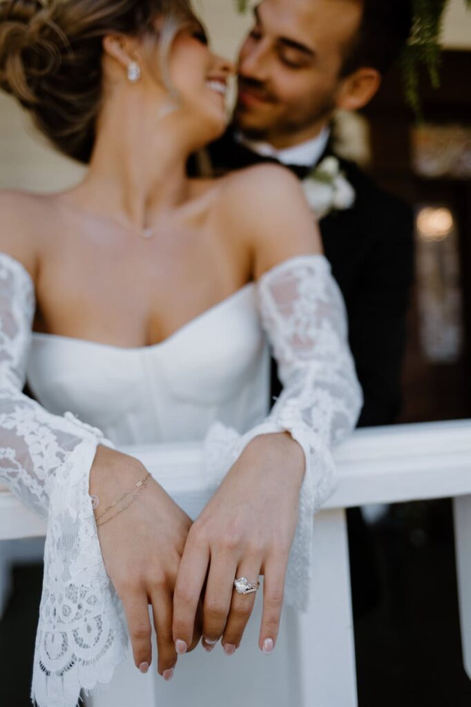 Lovely detail shot of the bride's wedding ring at