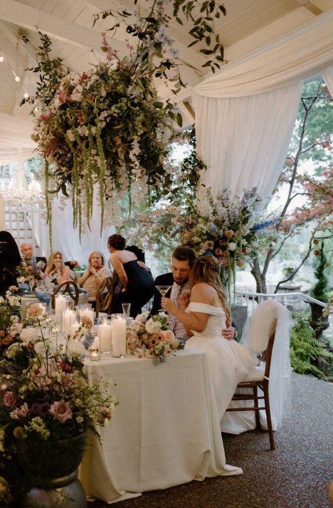 Sweetheart table details at Nashville wedding venue, CJ's Off the Square.