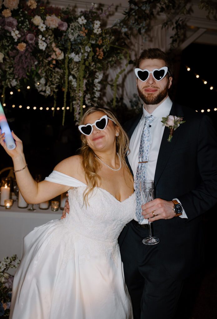 The life of the party, bride and groom enjoying their late night reception at CJ's Off the Square, a Nashville wedding venue.