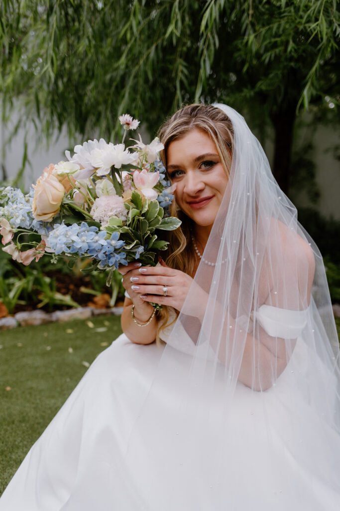 Bridal portraits at Nashville outdoor wedding venue, CJ's Off the Square.
