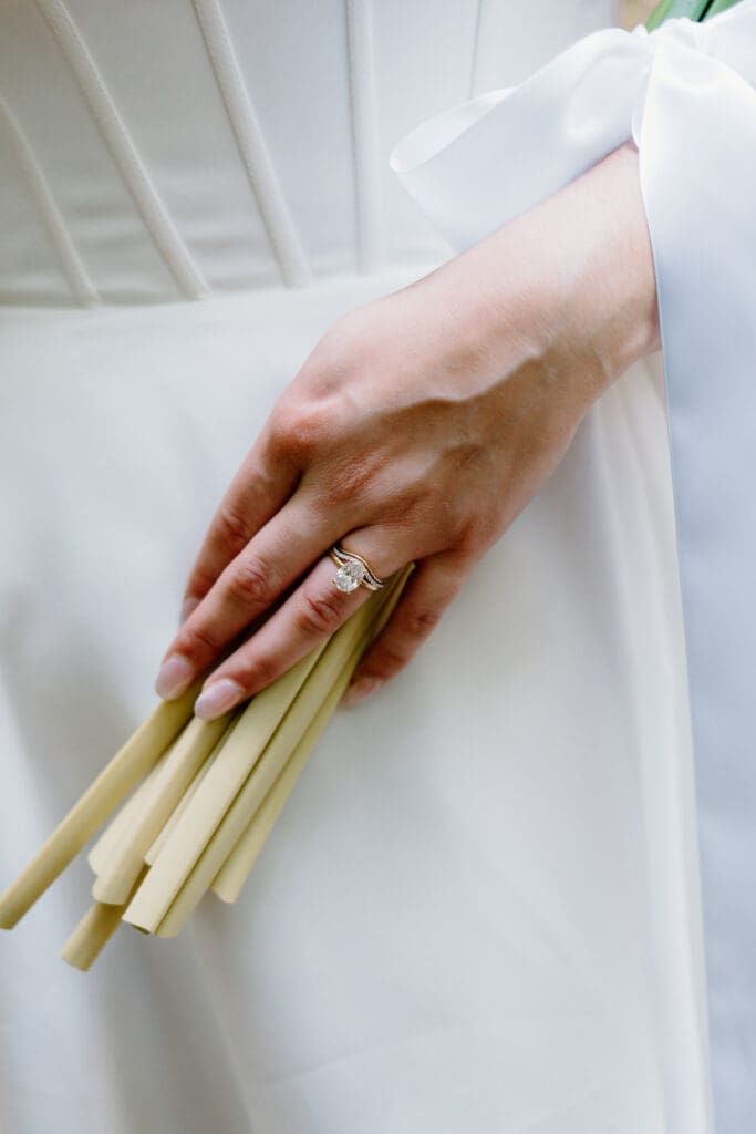 Stunning minimalist bridal details for a summer elopement in the Smokies.