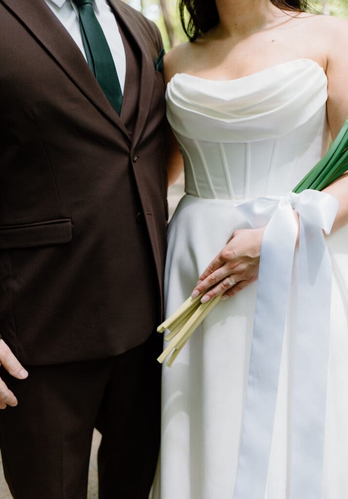 Bride and groom wedding attire inspiration for a summer elopement in the Smokies.