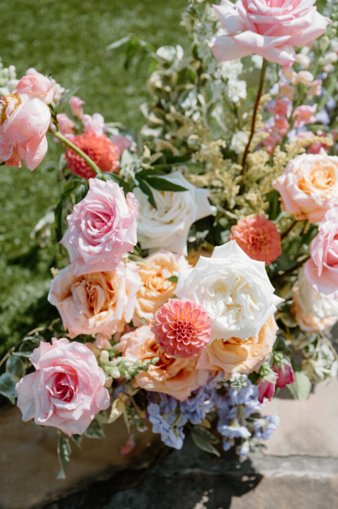 Vibrant floral arrangements Nichols Heir Summer Garden Wedding in Sevierville, TN