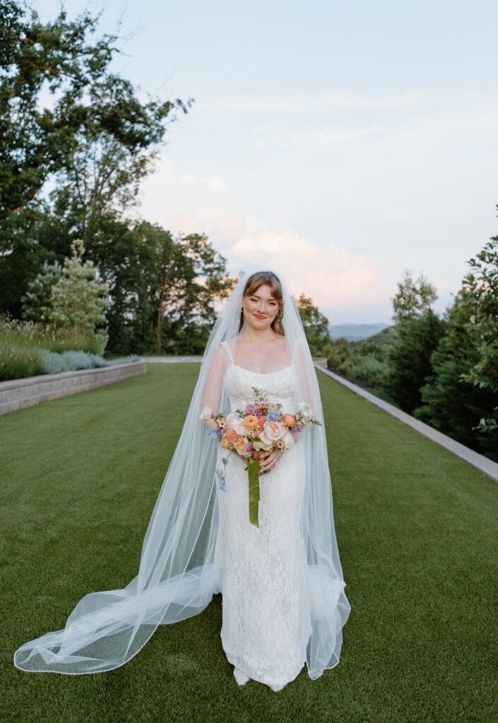 Bridal portraits for a summer garden wedding Nichols Heir Summer Garden Wedding in Sevierville, TN
