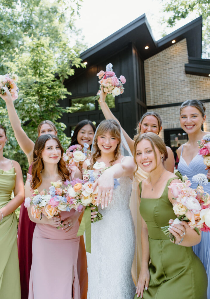Bridesmaids dress inspiration for a summer garden wedding.
