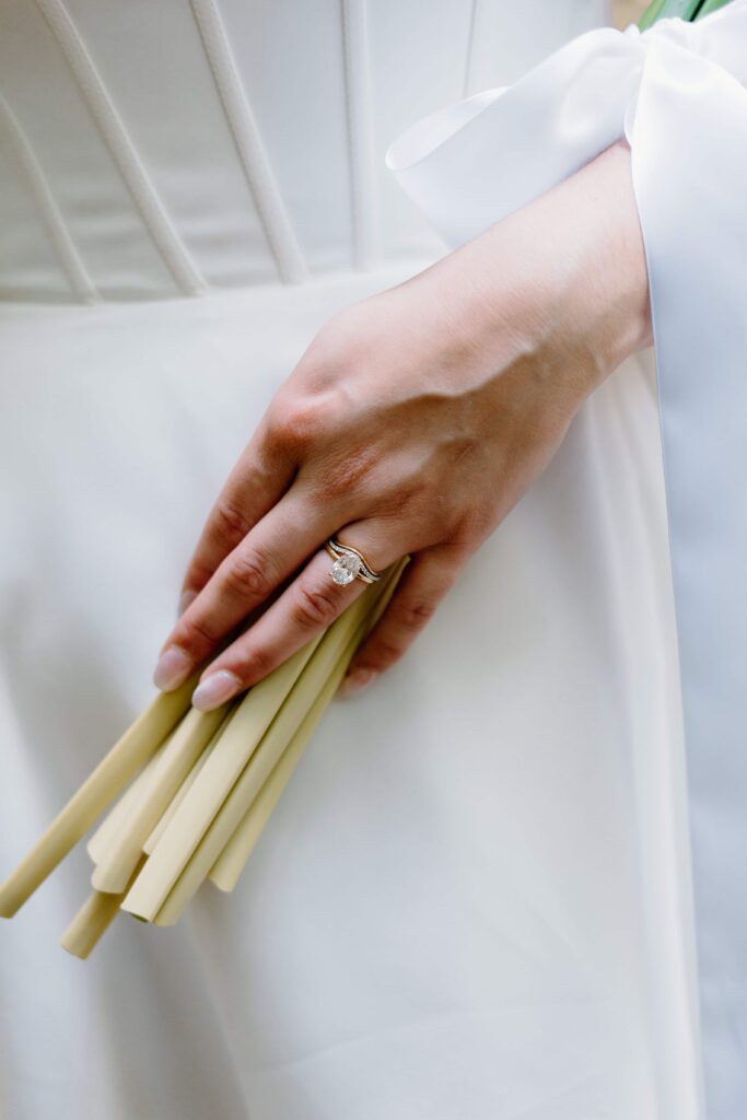 Stunning minimalist bridal details for a summer elopement in the Smokies.