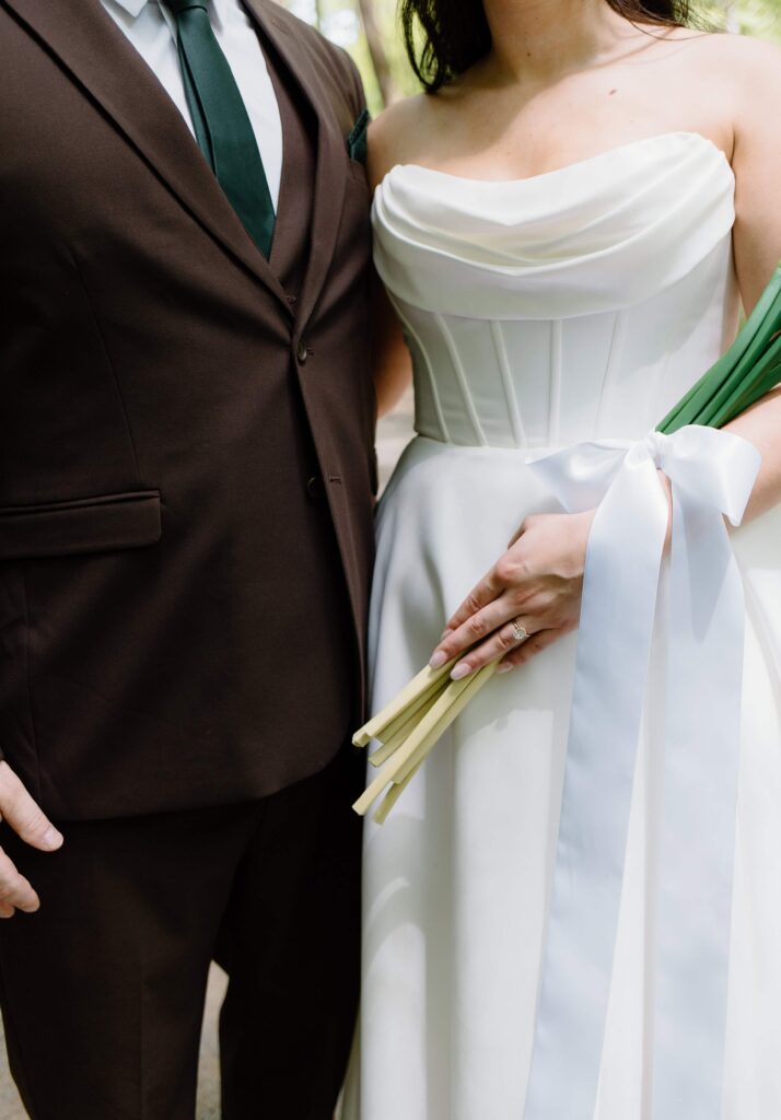 Bride and groom wedding attire inspiration for a summer elopement in the Smokies.