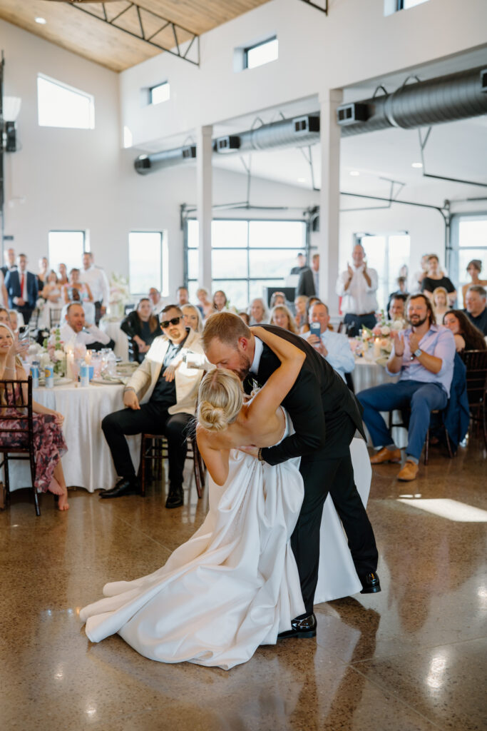 Bride and groom first dance at Tennessee wedding venue, The Loyston.