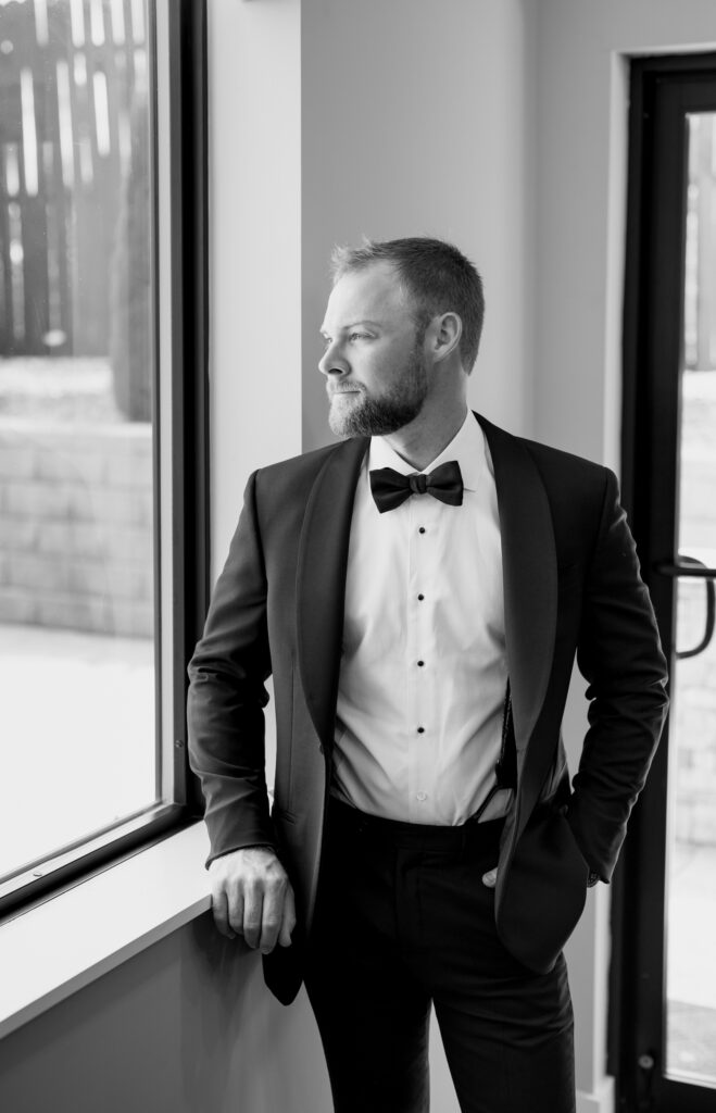 Loyston wedding venue getting ready photo of the groom.