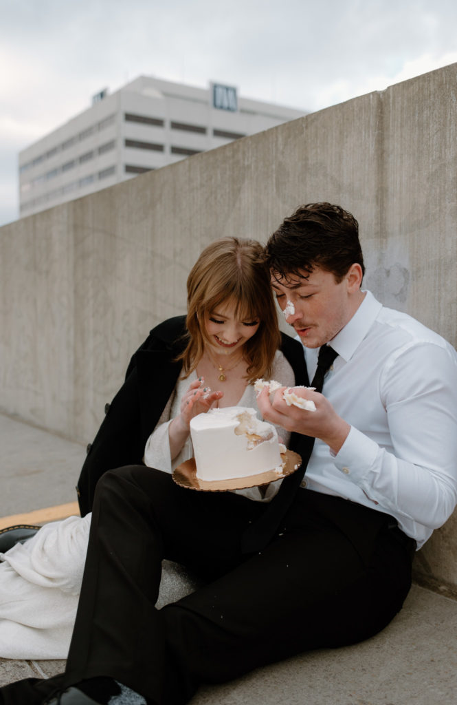 We took a normal session and turned it into a unique engagement session by adding a cake for the couple to dig into. It is so cute and something I'll be recommending more often!