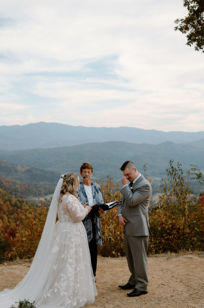 Seeing the emotional response Logan had to his bride's vows set the scene for this romantic Smoky Mountain Elopement.