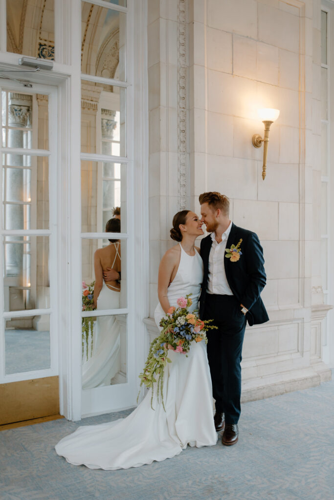 Bride and groom photos at The Hermitage Hotel, a wedding venue located in downtown Nashville, Tennessee.