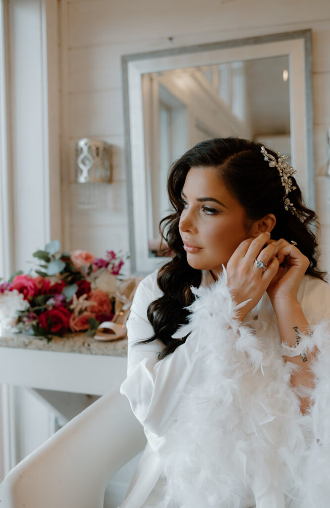 Bridal details in gorgeous bridal suite at The Magnolia Venue in Tennessee. 