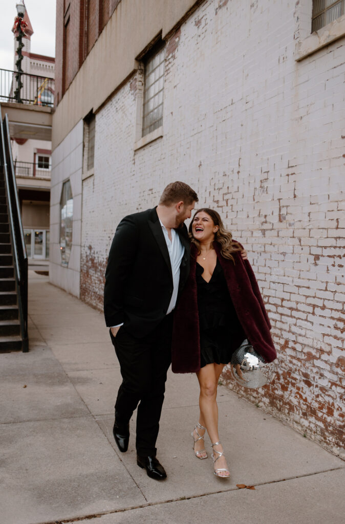 Downtown engagement session outfit ideas.