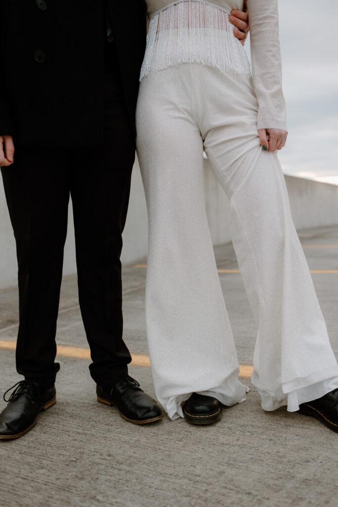Edgy engagement session outfit ideas. 