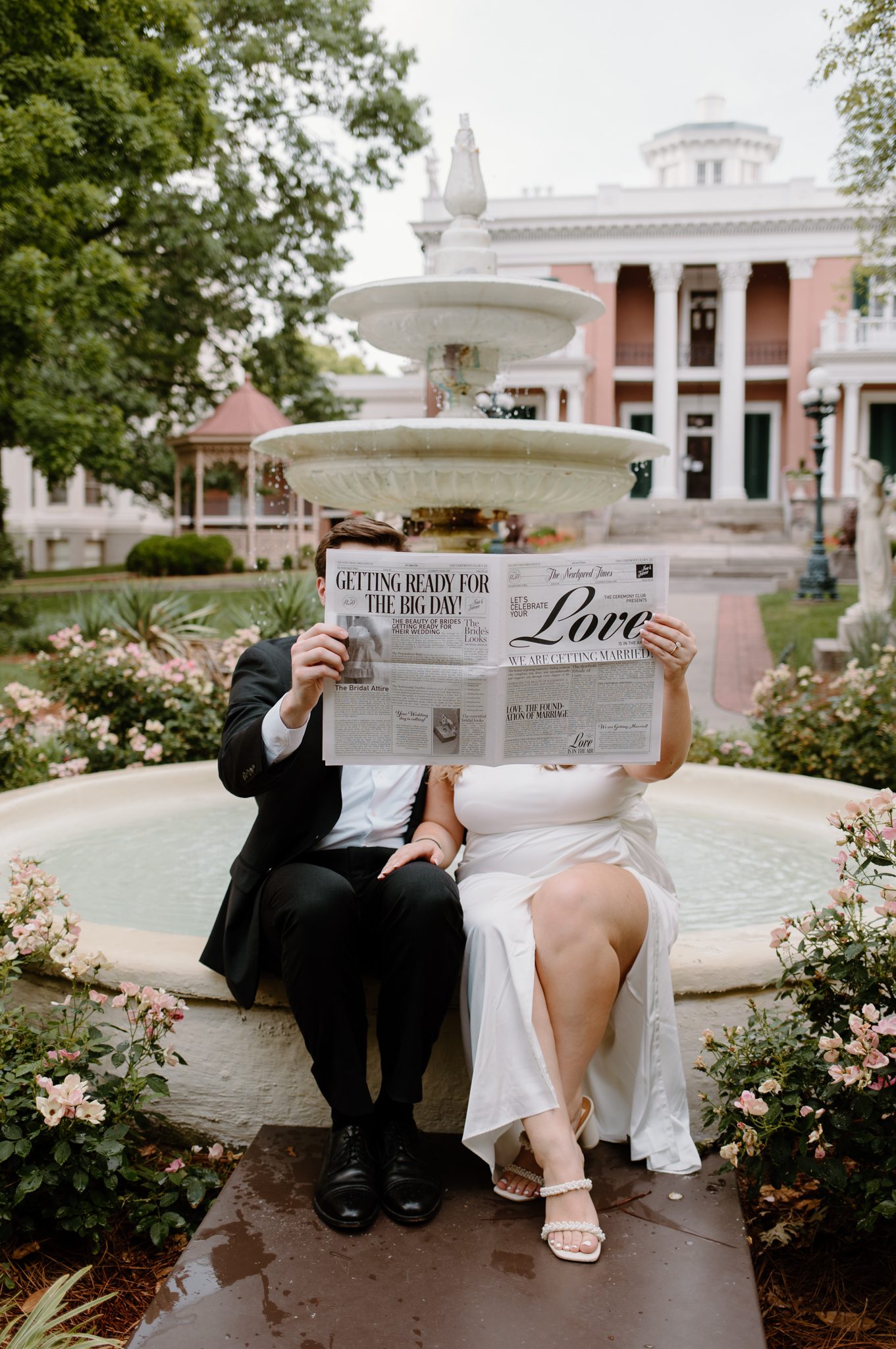 Nashville engagement at Belmont University Gardens.